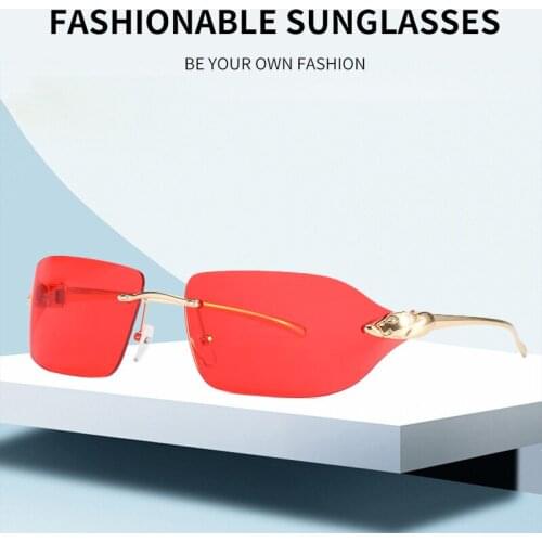 2021 new fashion small frame sunglasses female gradient color ocean lens glasses frameless square sunglasses trend