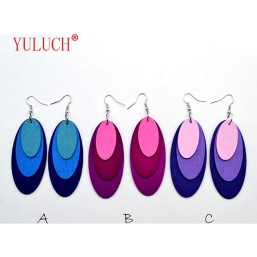 New Design Arrival Jewelry Three-layer Exaggerated Gradient Oval Earrings for Simple Personality Womens Accessories Gifts