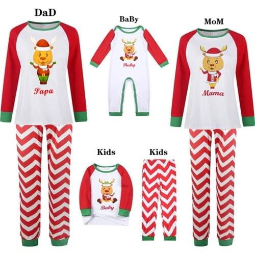 Matching Family Outfits Christmas Classic Cartoon Print Long Sleeve Tops and Trousers Sleepwear Family Look Clothes Night Wear