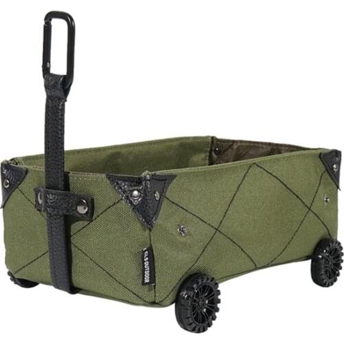 Outdoor Camping Storage Box Mini Camping Car Tissue Box DIY Canvas Folding Trolley Shopping Cart