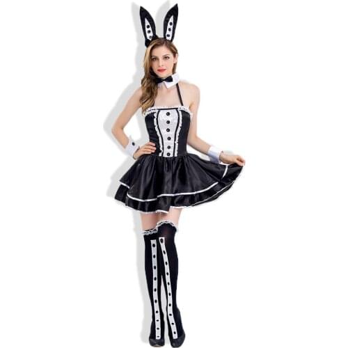 Sexy Cute Rabbit Woman Set Can Wear Out To Comic Show Party Night Club Uniform Cosplay Classical Bunny Girl Dress With Stockings