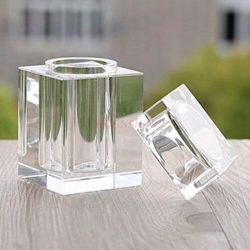 Crystal glass toothpick box transparent color toothpick tube flossing tank with lid cotton swab barrel cigarette box square roun