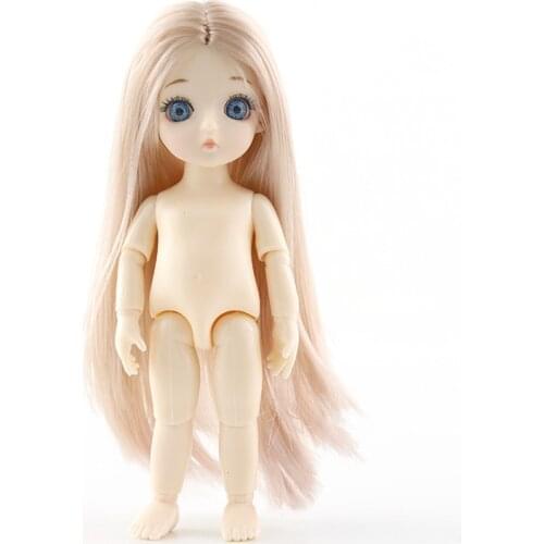 Baby Dolls13 Jointed Moveable BJD Baby Doll Naked Nude Body 15cm Blue Eyes Figma Fashion Dolls Toy for Girls Gift DIY Toys