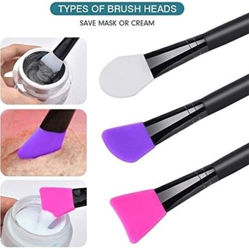 3PCS Silicone Face Mask Brushes Face Mud Mask Mixing Brush Cosmetic Makeup Brushes DIY Tool Cosmetic Makeup Suit