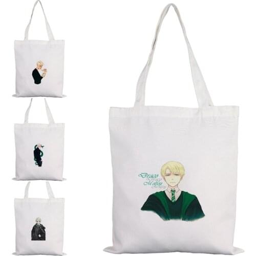 Draco Malfoy Tote Bag Bags for Women Canvas Fabric Designer Handbags Womens Handbag Shopper Customizable Small Printed Woman