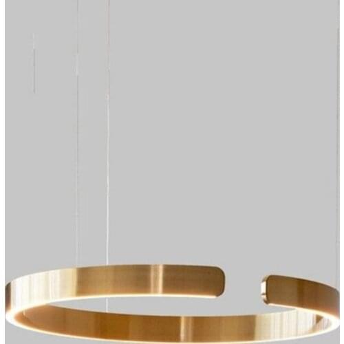 LED Chandelier Light Round Rings Style Modern Study Dining Room Bedroom Hanging Lamp Gold Restaurant Designer Creative Luminaire