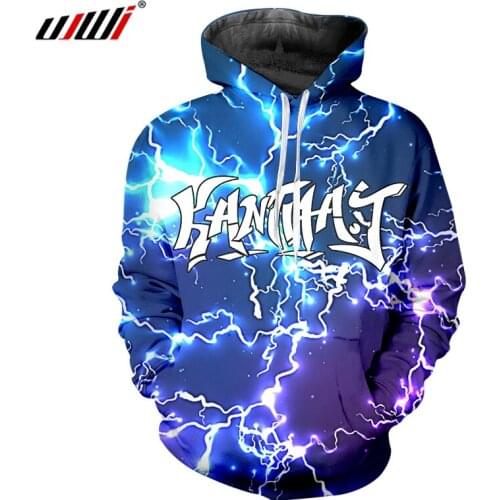UJWI Man/women 3D Printed Graffiti Dark Lightning Hoodies Hip Hop Streetwear Cool Mens Spandex Casual Pullover
