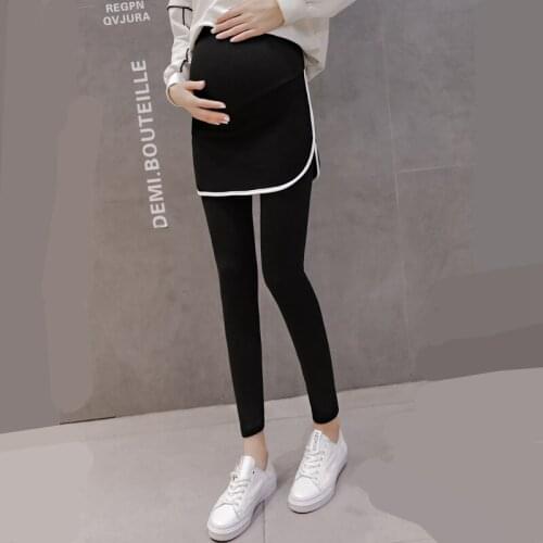 Spring and autumn maternity dress leggings wear trousers skirt spring pregnant women pants fake two stomach lift pants