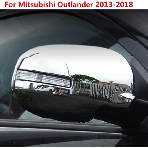 High quality ABS Chrome And carbon fiber lines Rearview Side Mirrors Cover trims For Mitsubishi Outlander 2013-2018 Car styling