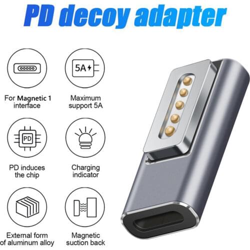 PD Fast Charging Converter Power Connector Type C Magnetic USB PD Adapter for Apple Magsafe 2 MacBook Pro Plug Converter