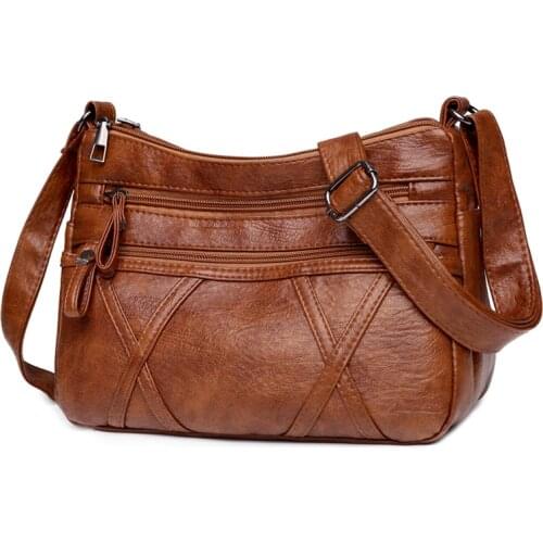 Womens Designer Luxury Handbag 2021Fashion High quality Soft Leather bags Women Handbags Multi-pocket Shoulder Messenger Bag