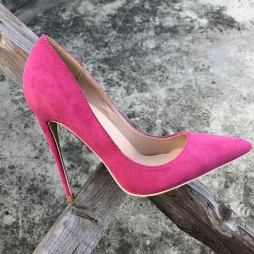 2019 Fashion free shipping women lady suede Leather Poined Toe high heel shoe pump HIGH-HEELED shoes Wedding shoes 12cm