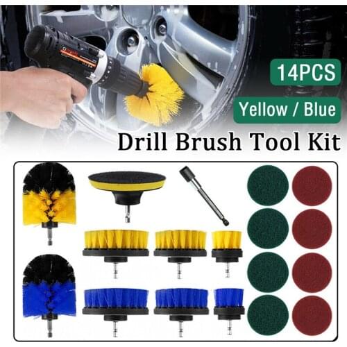 14PC Drill Brush Tub Clean Electric Grout Power Scrubber Cleaning Combo Tool Kit