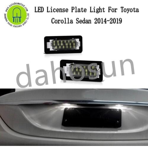2Pcs Dahosun White LED License Plate Light Compatible for Toyota Corolla Sedan 2014-2019 Error Free Rear Tail Lamp