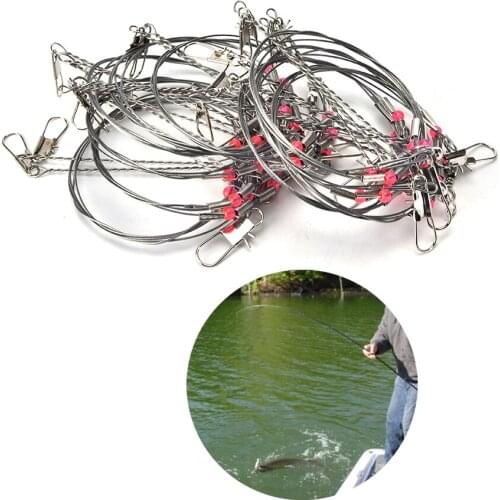 20PCS Stainless Steel 2 Drop Arm Fishing Wire Leader Arms With Rigs Swivels Snap