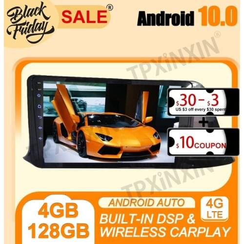 4+128G PX6 Android 10.0 For Toyota C-HR 2017 IPS Carplay DSP Multimedia Player Auto Radio Tape Recorder GPS Navigation Head Unit
