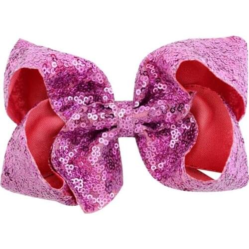 6 inch Women Large Sequin Grosgrain Ribbon Hair Bow Alligator Clips Barrette Bowknot Headwear Children Girls Hair Accessories