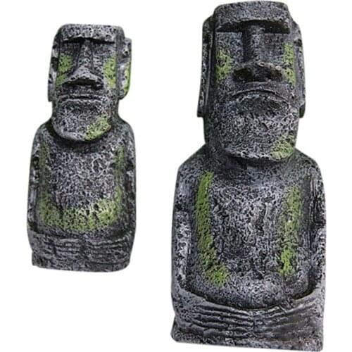 Fish Tank Aquarium Decor Ancient Easter Island Stone Underwater Landscaping Craft Home Ornament Aquarium Accessory