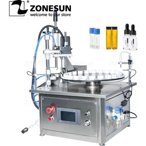 ZONESUN Automatic Custom Magnetic Pump Small Plastic Vial Eliquid Perfume Essential Oil Filling And Capping Machine