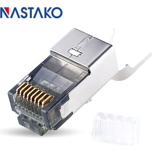 Cat6a RJ45 Connector Cat6 Modular Plugs Shielded FTP RJ45 Connectors Cat 6a Network Ethernet Cable Jack