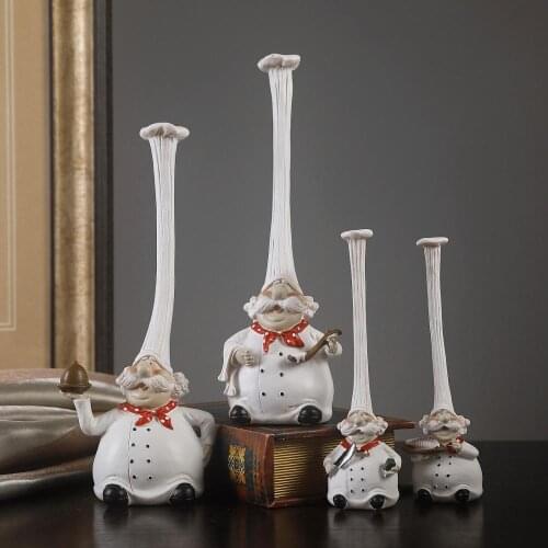 Decorative Kitchen Chef of High Quality Figure In Resina Cooking Figure Nice White Compliments Furnished House Statue of Free