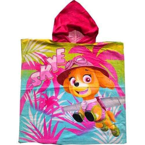 Paw Patrol Chase Skye Marshall EverestBath Towel Children Kid Bath Supplies Cloak with Hood Pure Cottons Reactive Printing Gift