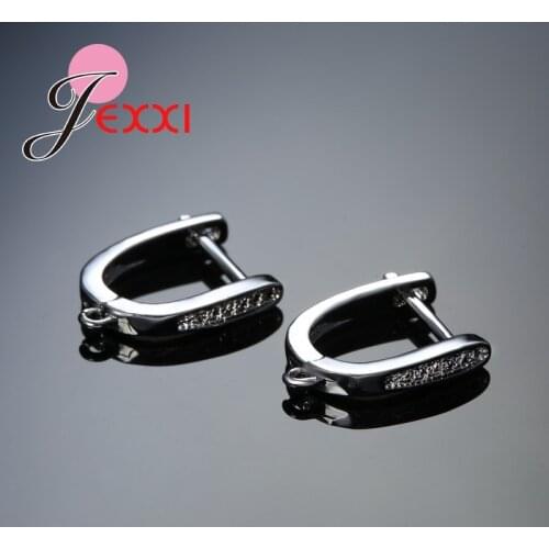Free Shipping High Quality U Shape Earring Findings Micro Inlay 925 Sterling Silver Handmake DIY Jewelry Accessory