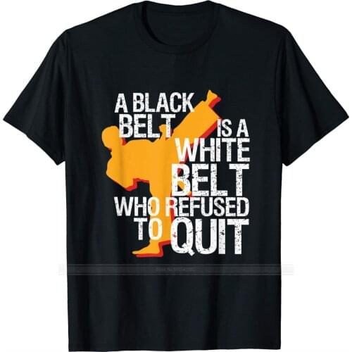 Taekwondo and Karate Black Belt Martial Art Student T-shirt male brand teeshirt men summer cotton t shirt
