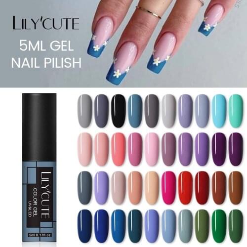 LILYCUTE 5ml Gel Nail Polish Soak Off UV Gel Nail Gel Polish Nail Art Manicure Gels Polish Varnish Semi Permanent Varnishes