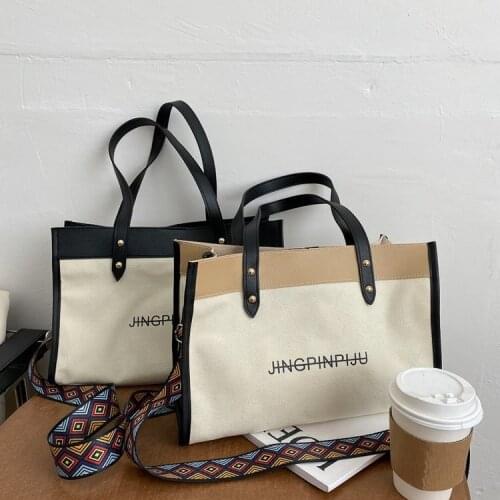 Women Canvas Tote Ladies Casual Shoulder Bag Shopping Shopper Hand Bags For Female Messenger Korean Fashion Handbag Bag