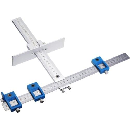 JUSTINLAU Woodworking Drill Guide Punch Locator Detachable Hole Punch Jig Tool Center Drill Bit Guide Set Wood Drilling Tools