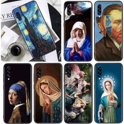 Oil Painting Virgin Mary for Samsung Galaxy A90 A80 A70 A60 A50 A40 M30 A20E A2Core A10S A10E Soft Black Phone Case