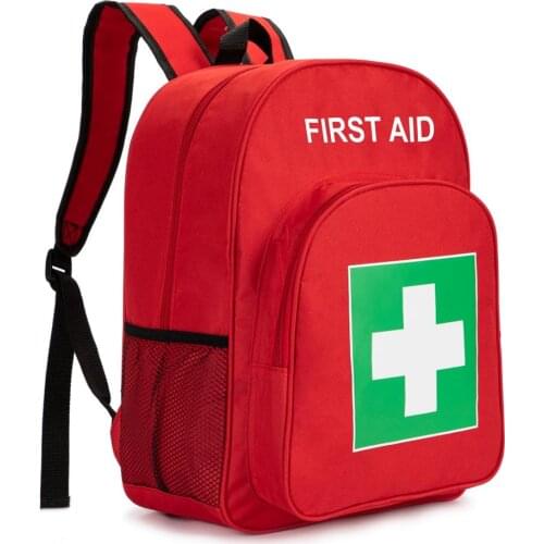 Red Emergency Bag First Aid Backpack Empty Medical First Aid Bag Treatment First Responder Trauma Bag for Child Care Center