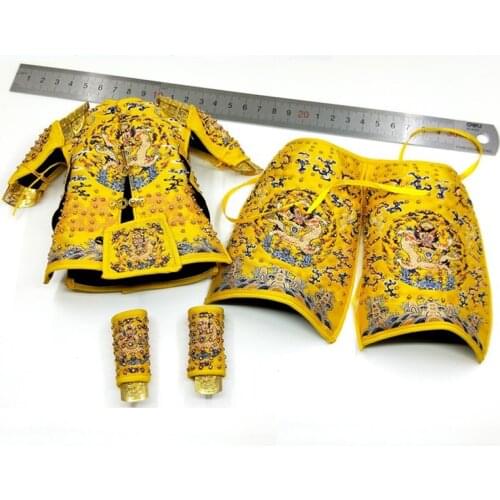 Hot Sales KC001 1/6 Ancient China Qing Dynasty General Fuyuan Yellow Version Royal Armor Decor For 12 inch Body Doll Collection