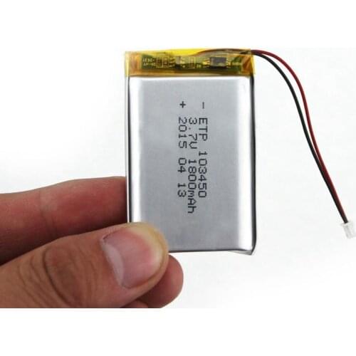 Hot-103450 3.7V 1800MAH lipo polymer lithium rechargeable battery for MP3 GPS navigator DVD recorder headset e-book camera