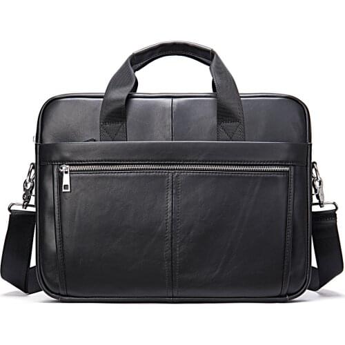 Real Leather Messenger Bag For Men Fits 14 Inch Laptop Briefcase For Men Slim But Spacious Satchel Bag For Business