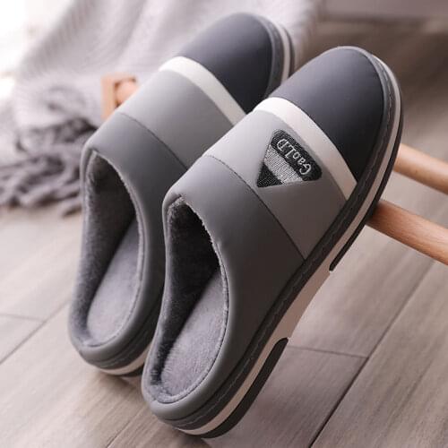 Men Women Cotton Slippers Winter Large Size Thick Soled Indoor Thermal Antiskid Home Bag Couples Shoes Waterproof Comfortable