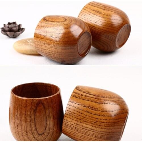 Natural Wooden Cup Japanese Style Reusable Environmental Protection Tea Coffee Milk Wine Cup Heat Insulation Water Cup Home Use