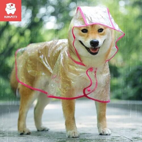 KIMPETS 2021 Rainy Weather Waterproof Clothes With Hood Four-Legged Poncho New Transparent Dog Raincoat Cat Pet Raincoat