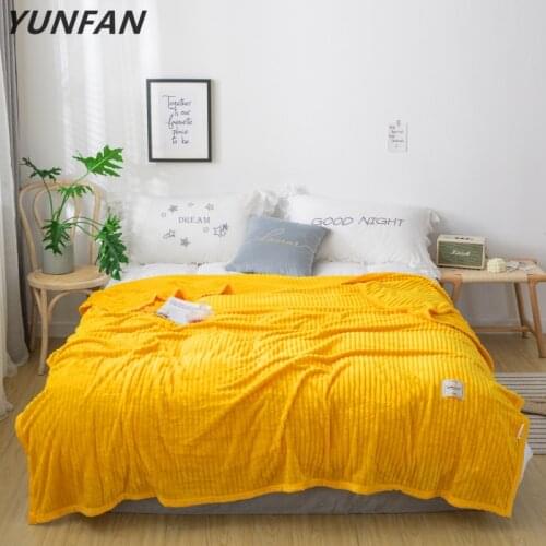 Pure color Flannel Blankets sofa bedding simple throw blankets winter soft warm blankets twin full queen kids yellow blankets