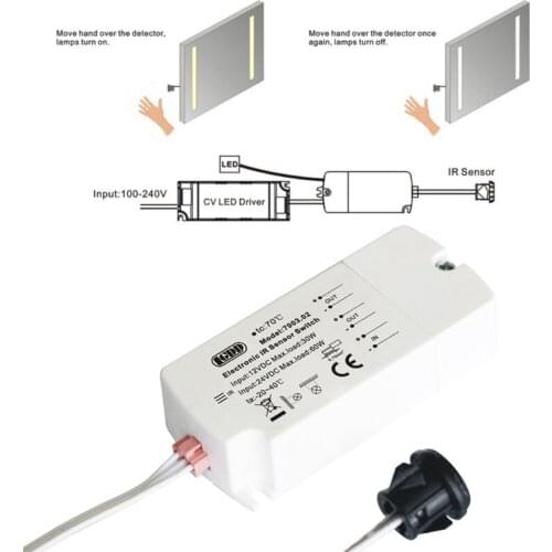 DC12V IR Sensor Switch Hand Wave Infrared Light Switch for LED Lamps LED Strips B2QB