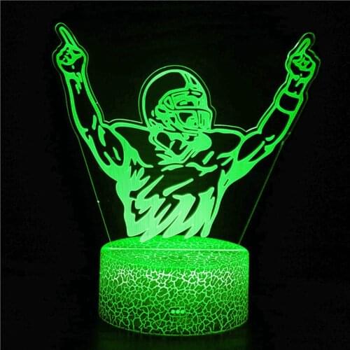 Sports Rugby Characters 3D Night Light LED Table Lamp Commemorative Trophy Olive Hat Icon Desktop Decoration Decoration Bedroom