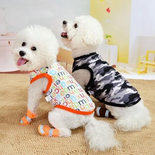 Shirt Dog Clothes Summer Pet Clothing Thin T-shirt Soft Puppy Cats Dogs Clothes Teddy Puppies Bichon Vest Breathable Dog Shirt