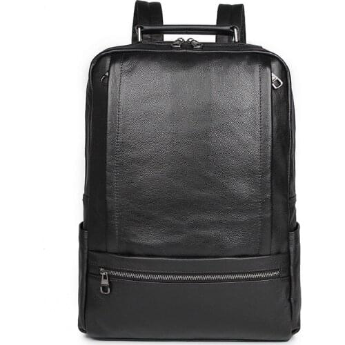 Genuine Leather Mens Backpack Large Capacity laptop bag school backpack male leather Travel Backpacks 7356A