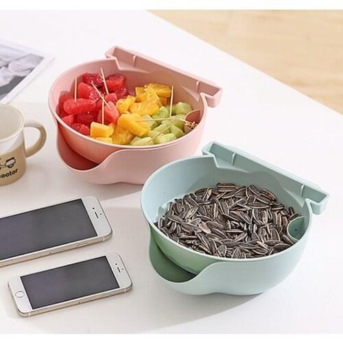 Detachable Double-Layer Fruit Basket Kitchen Items Eco Friendly Mobile Phone Holder Kitchen Storage Organizer