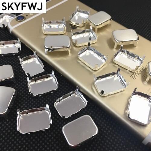 Silver Color Closed Back Metal Claw for Rectangle Octagon Glass Crystal Rhinestone 4 Hole 8x10,6x8,10x14,13x18,18x25,18x27mm