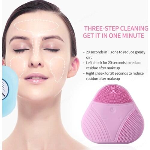 Facial Cleansing Brush Electric Silicone Face Cleansing Brush Mini Sonic Brush Face Cleanser Machine Pore Cleaner Deep Cleansing
