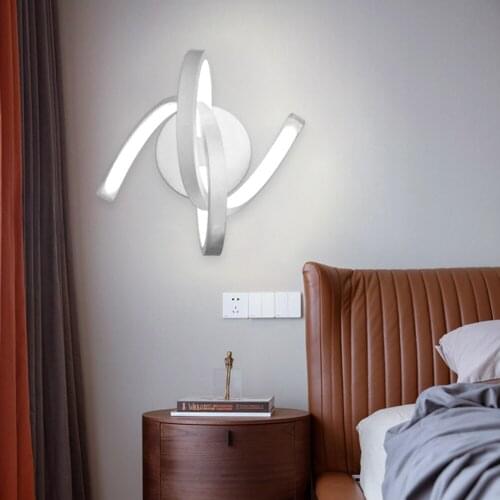 Modern Spiral LED Wall Mounted Light Home Bedside Aisle Lighting For Household Bedroom Living Room Stairs Decorative Art Lamp