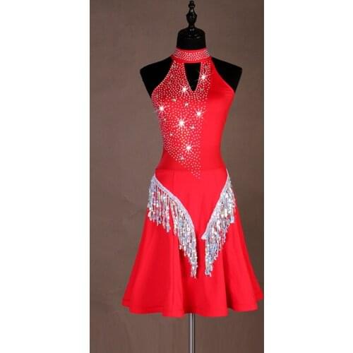 New Sequin Fringed Latin Dance Dress Women Adult High-end Latin Dance Skirt Competition Clothing Children Can Be Customized