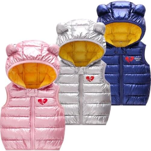 2019 Winter Girl Boy Vest Waistcoat Solid Children Kids Boy White Duck Down Feather Vest Warm Baby Vest Clothes colete infantil